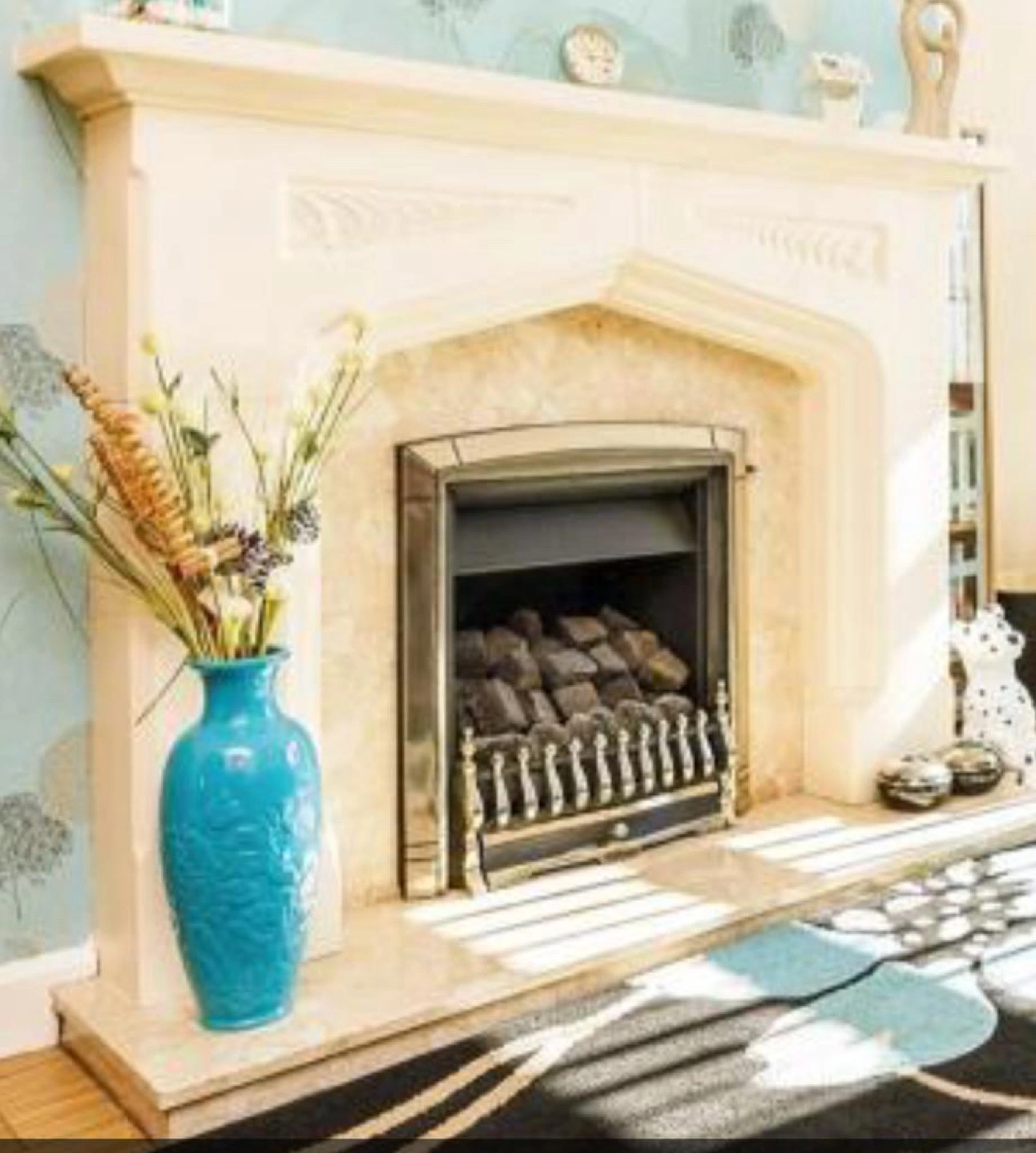Gas fire marble & surround Karrot