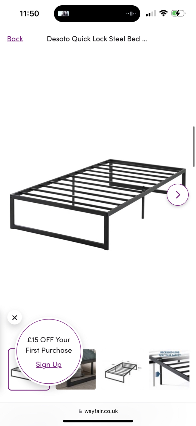 Zinus single bed frame Karrot