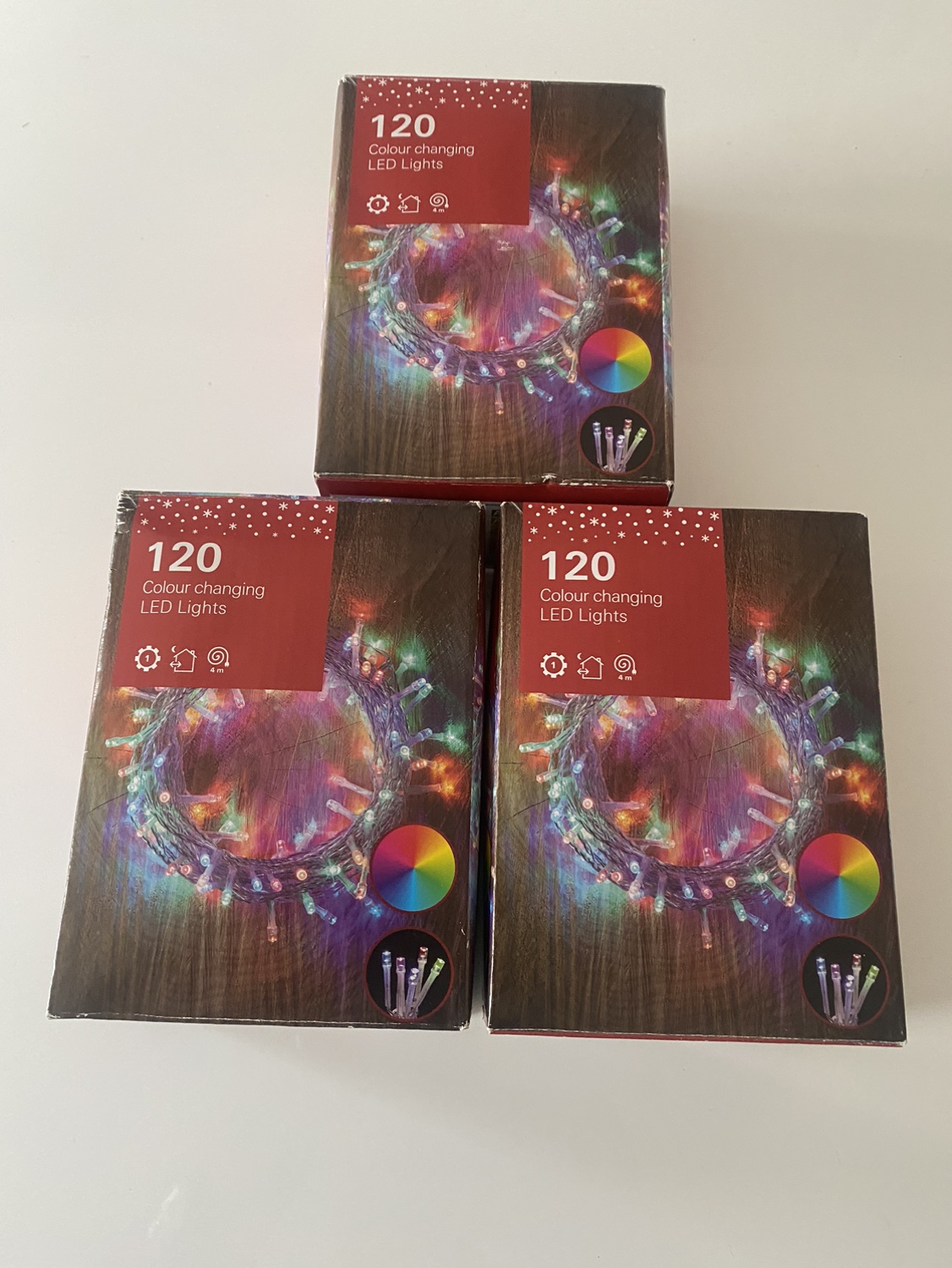3 x 120 colour changing led Christmas lights Karrot